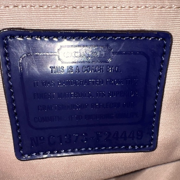 EUC Coach Signature Ikat Print Monogram Foldover Tote Crossbody Bag Navy Pink - Picture 10 of 10